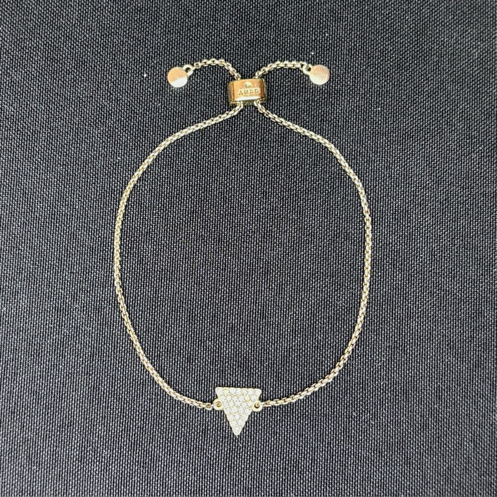 DKNY Slider Bracelet, Gold, Rhinestones, Triangle Pendant